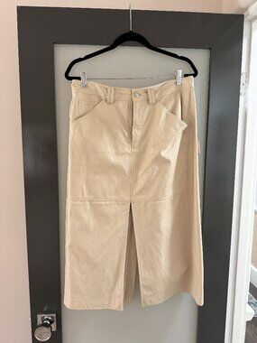 ALC Cream Leather Skirt (Size 10)